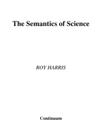 Cover image: The Semantics of Science 1st edition 9780826484505