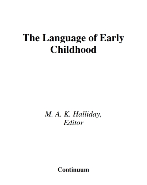 The Language of Early Childhood 
