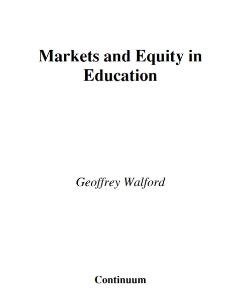 Cover image for book Markets and Equity in Education