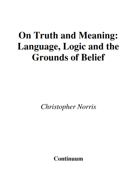 Cover image for book On Truth and Meaning