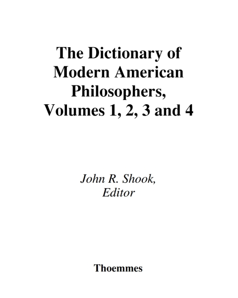 Cover image for book Dictionary Of Modern American Philosophers