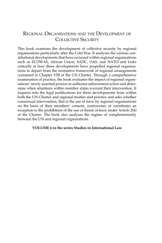 Regional Organisations and the Development of Collective Security