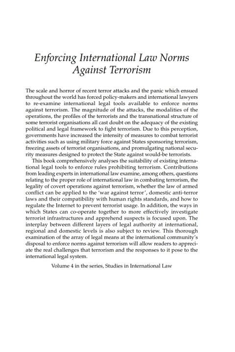 Cover image for book Enforcing International Law Norms Against Terrorism