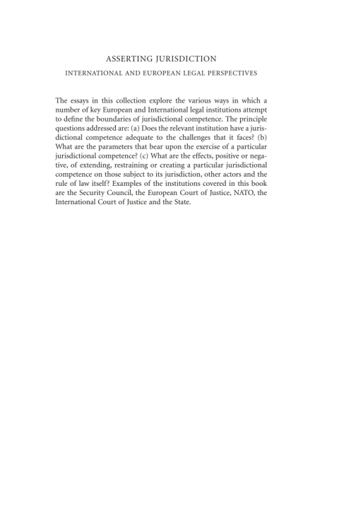 Cover image for book Asserting Jurisdiction