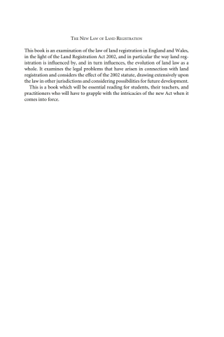 The New Law of Land Registration