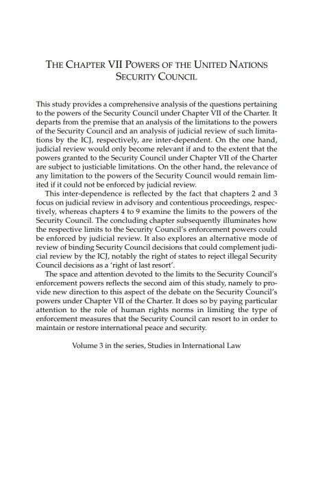 Cover image for book The Chapter VII Powers of the United Nations Security Council