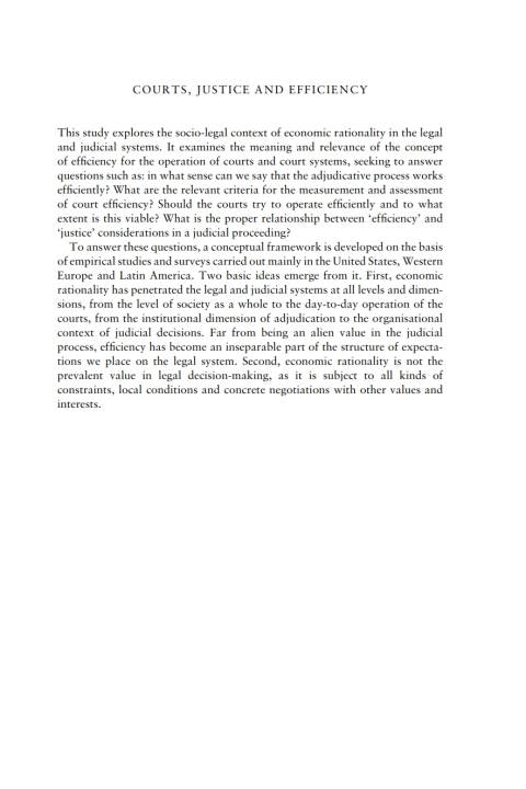 Cover image for book Courts, Justice, and Efficiency