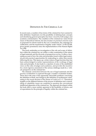 Definition in the Criminal Law
