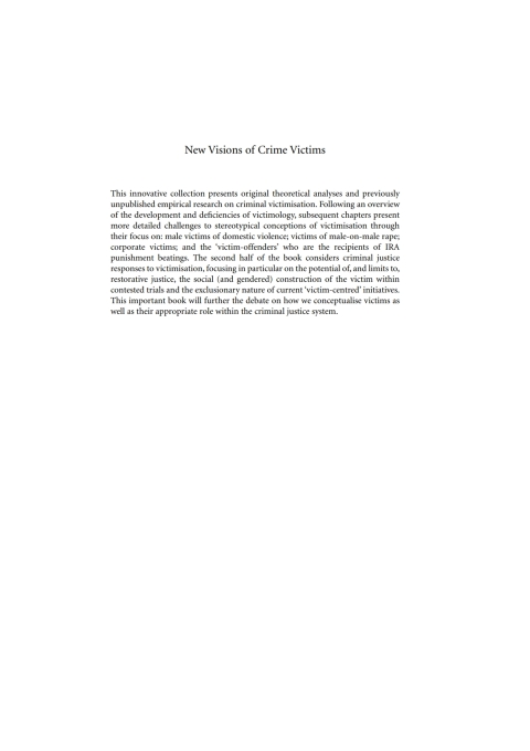 Cover image for book New Visions of Crime Victims