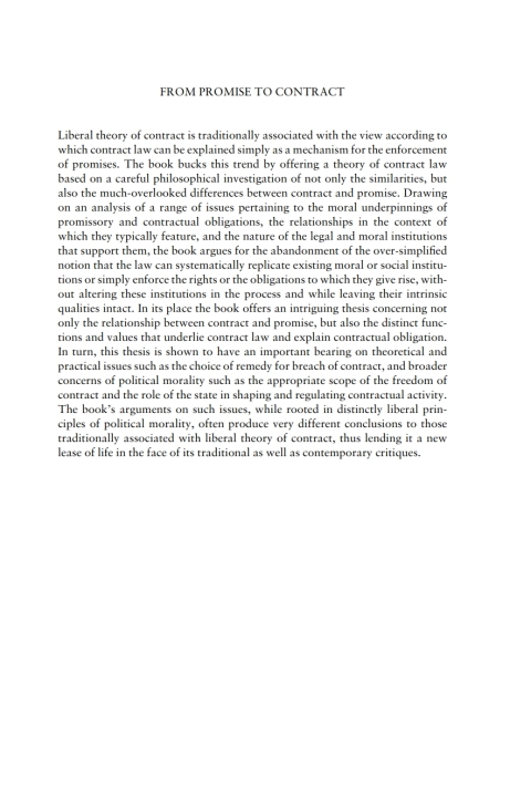 Cover image for book From Promise to Contract