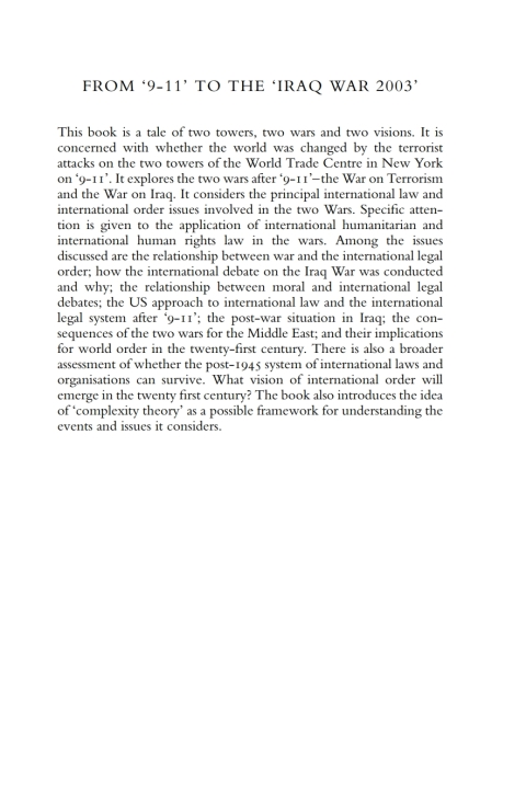 Cover image for book From '9-11' to the 'Iraq War 2003'