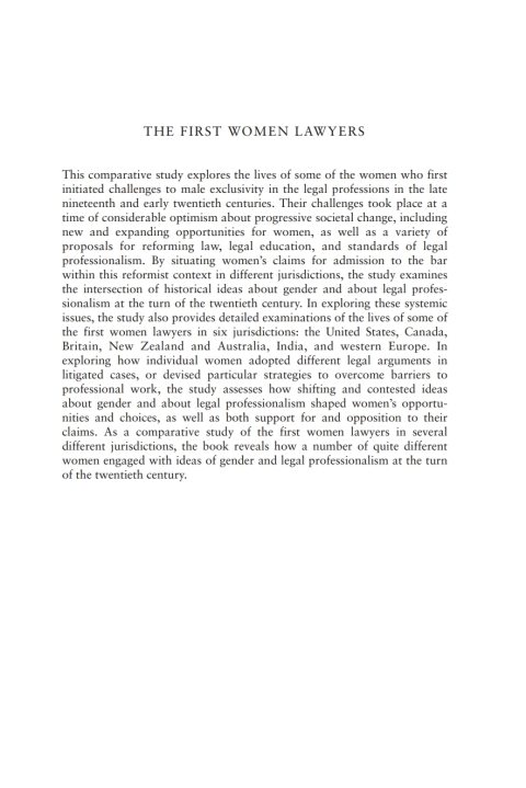 Cover image for book The First Women Lawyers