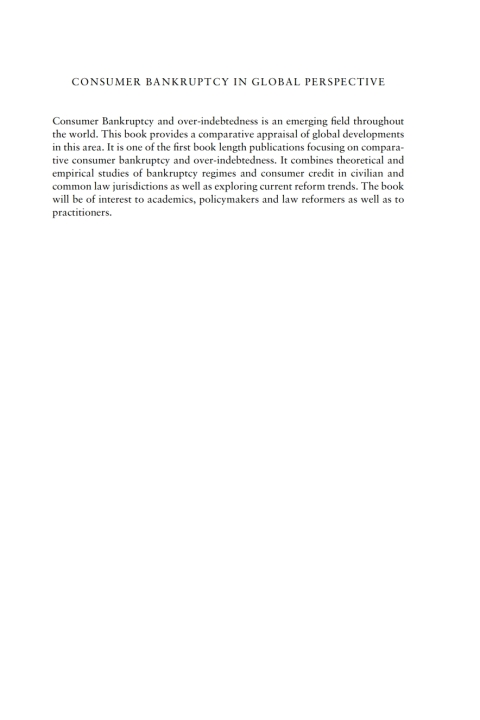Cover image for book Consumer Bankruptcy in Global Perspective