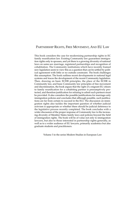 Partnership Rights, Free Movement, and EU Law 