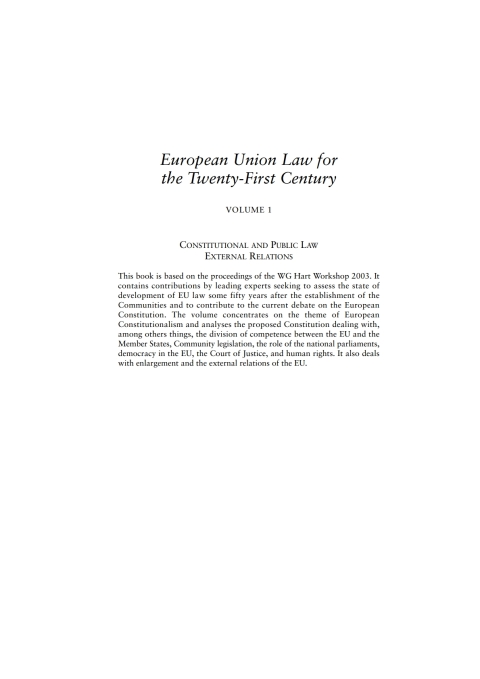 Cover image for book European Union Law for the Twenty-First Century: Volume 1