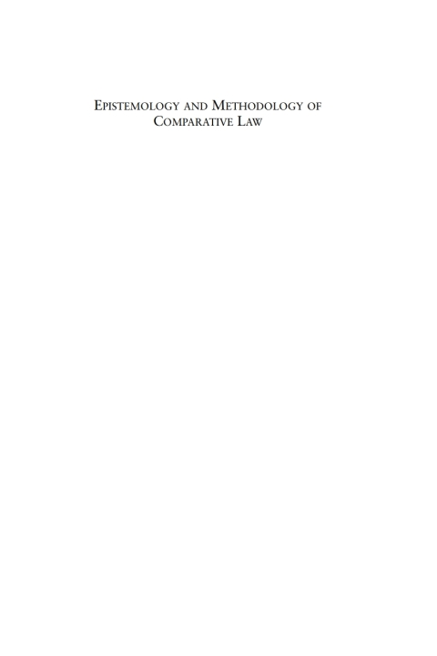 Cover image for book Epistemology and Methodology of Comparative Law