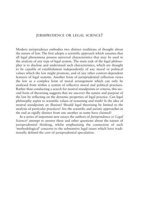 Cover image for book Jurisprudence or Legal Science