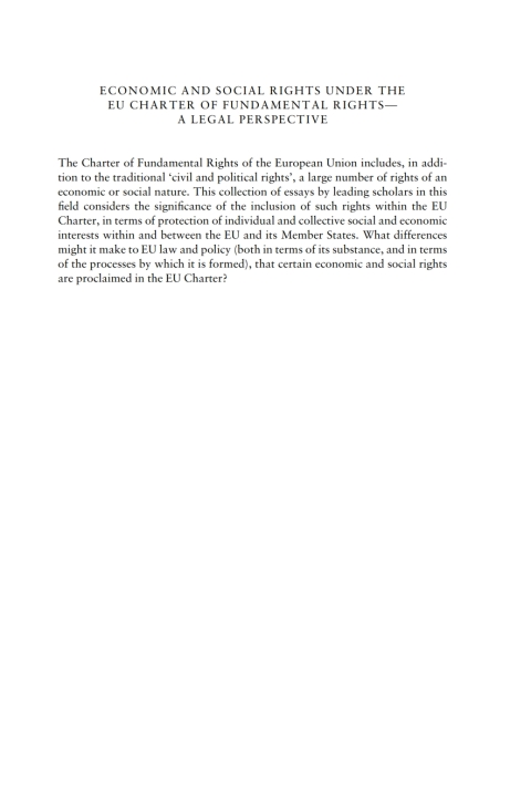 Cover image for book Economic and Social Rights under the EU Charter of Fundamental Rights