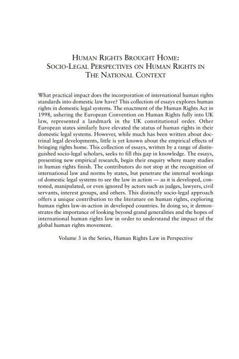 Cover image for book Human Rights Brought Home