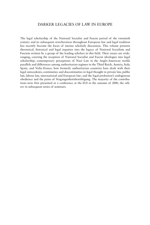 Cover image for book Darker Legacies of Law in Europe