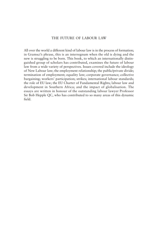 Cover image for book The Future of Labour Law