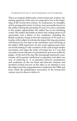 Comparative Law in the Courtroom and Classroom