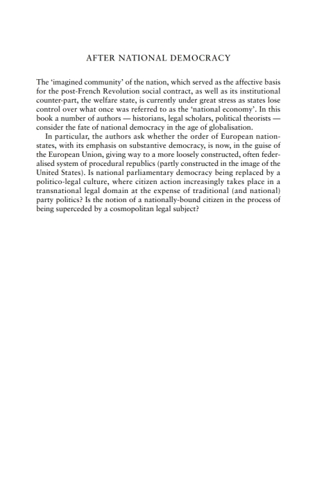 Cover image for book After National Democracy