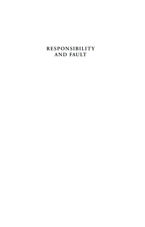 Cover image for book Responsibility and Fault
