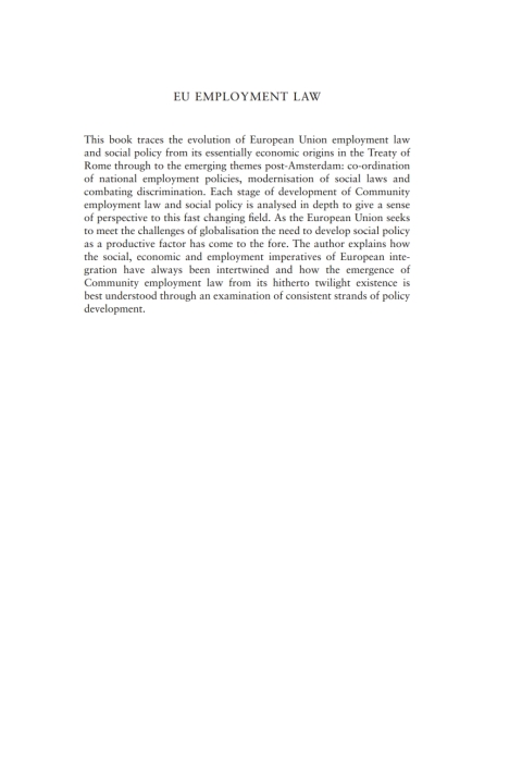 Cover image for book EU Employment Law