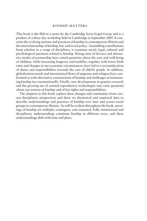 Cover image for book Kinship Matters