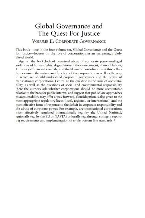 Cover image for book Global Governance and the Quest for Justice - Volume II