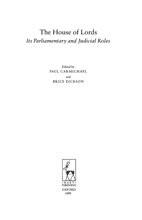Cover image for book The House of Lords