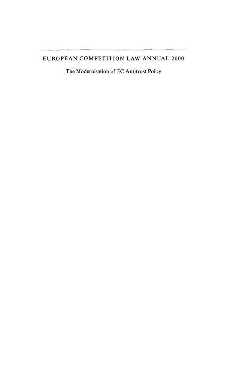 Cover image for book European Competition Law Annual 2000