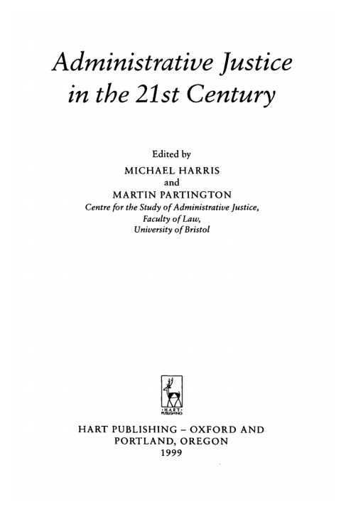 Cover image for book Administrative Justice in the 21st Century
