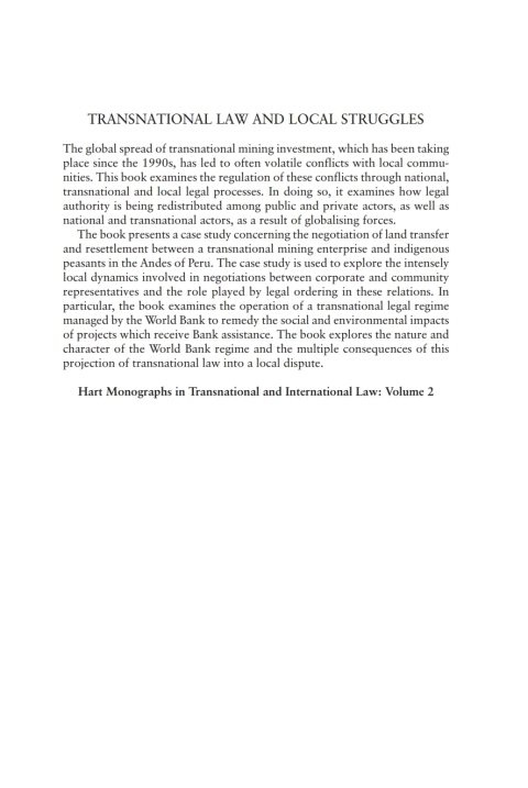 Cover image for book Transnational Law and Local Struggles
