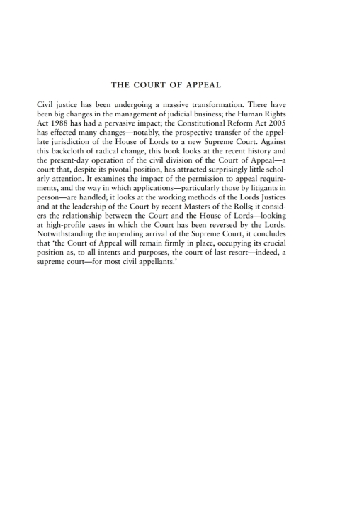 Cover image for book The Court of Appeal