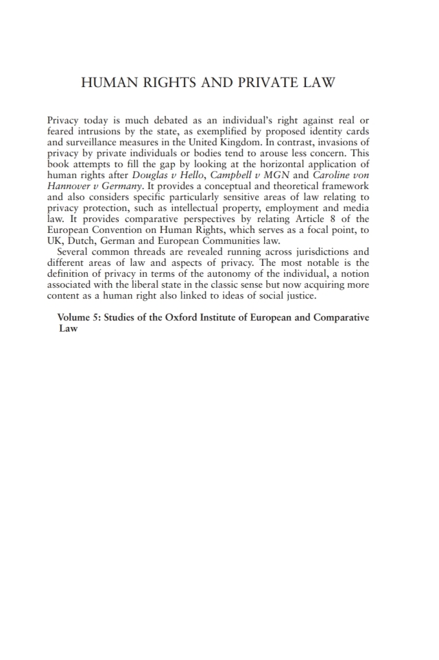 Human Rights and Private Law