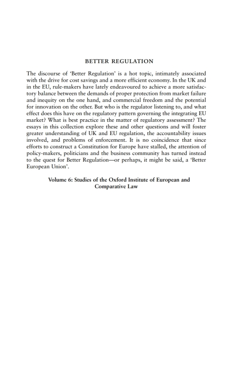 Cover image for book Better Regulation