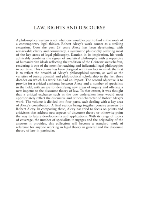 Cover image for book Law, Rights and Discourse
