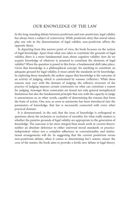 Cover image for book Our Knowledge of the Law