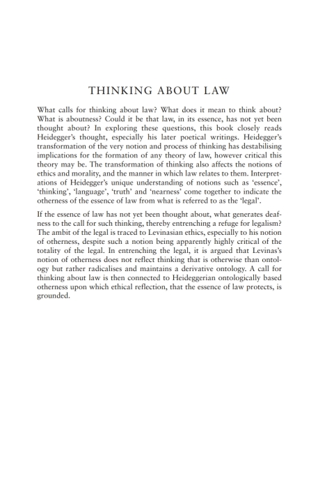 Cover image for book Thinking about Law