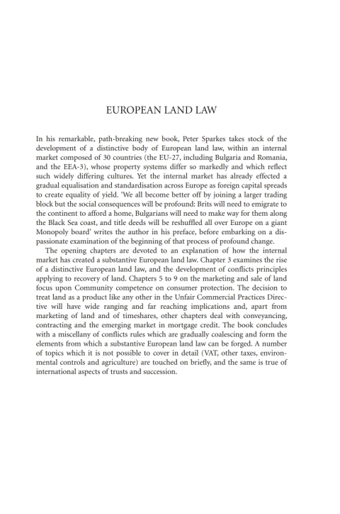 Cover image for book European Land Law