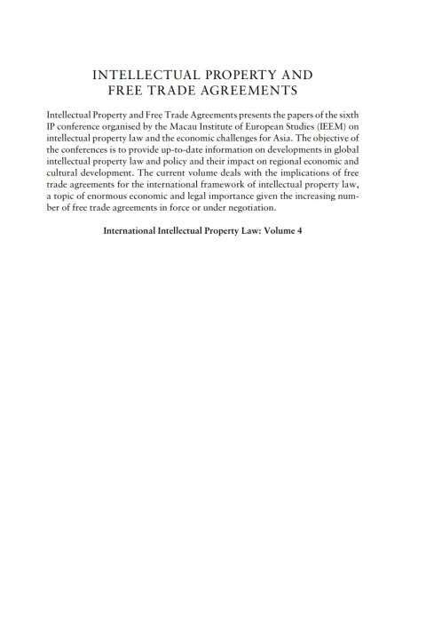 Cover image for book Intellectual Property & Free Trade Agreements