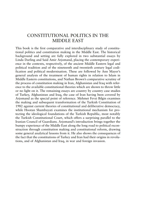 Cover image for book Constitutional Politics in the Middle East