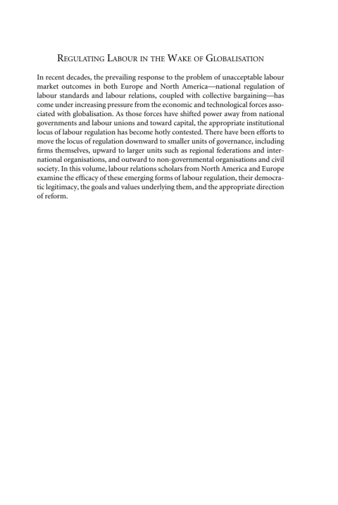Cover image for book Regulating Labour in the Wake of Globalisation
