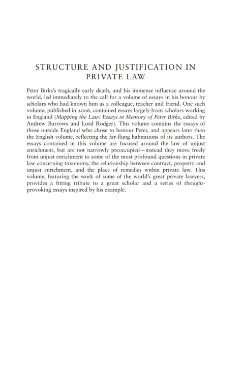 Cover image for book Structure and Justification in Private Law