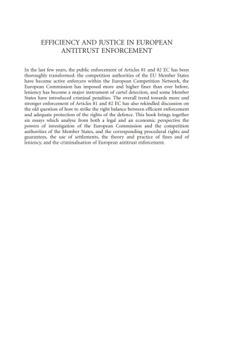 Efficiency and Justice in European Antitrust Enforcement