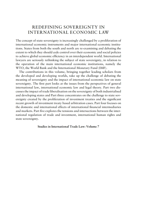 Cover image for book Redefining Sovereignty in International Economic Law