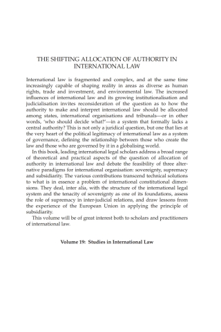 The Shifting Allocation of Authority in International Law