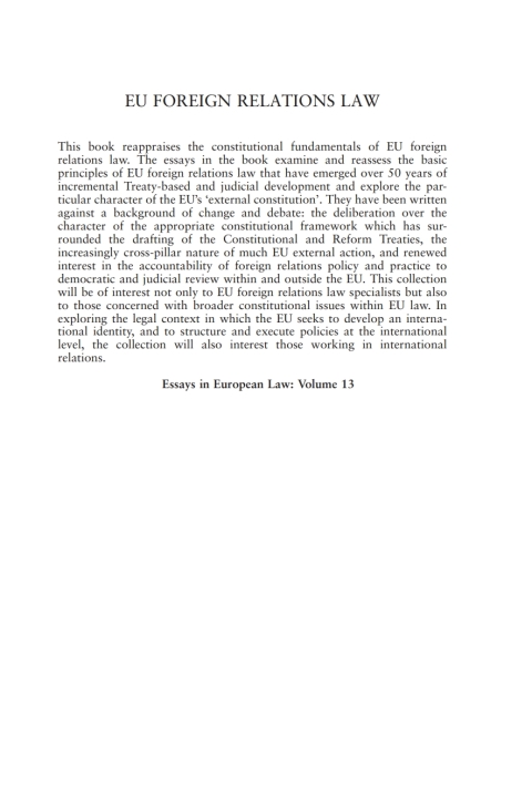 Cover image for book EU Foreign Relations Law